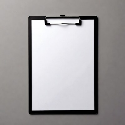 Blank clipboard with white paper
