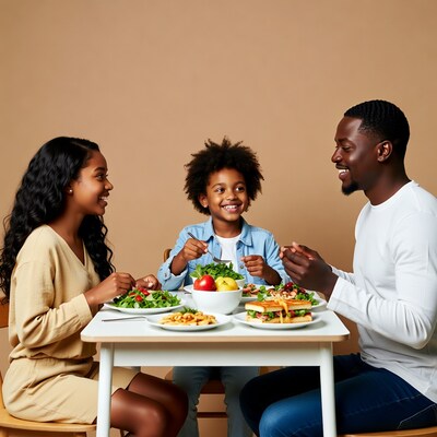 Family eating healthy meal together