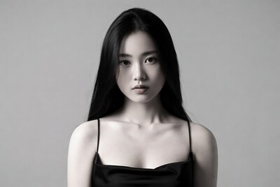 Asian woman with long black hair
