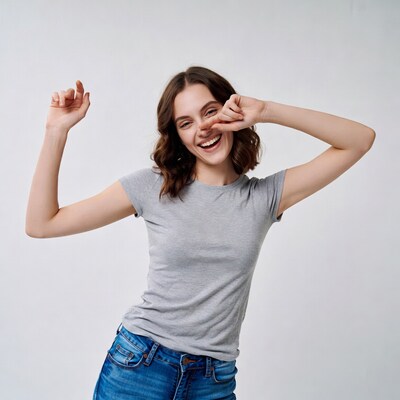 Young woman making funny face