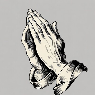 Praying hands illustration
