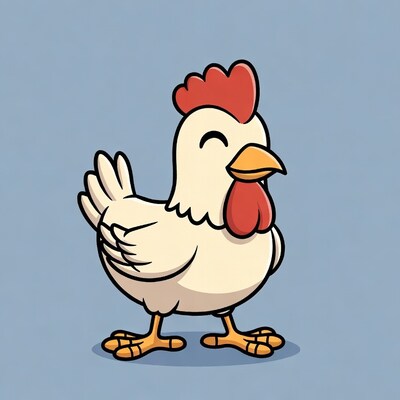 Cartoon chicken standing