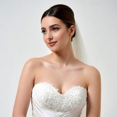 Woman in white wedding dress