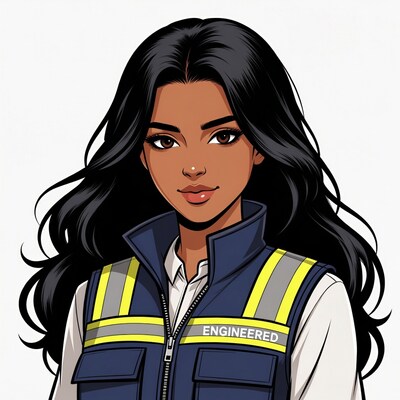 Woman in safety vest