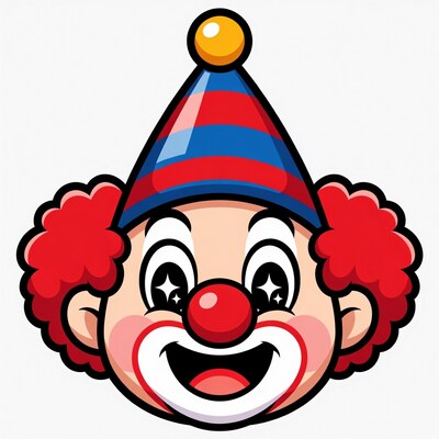 Cartoon clown face