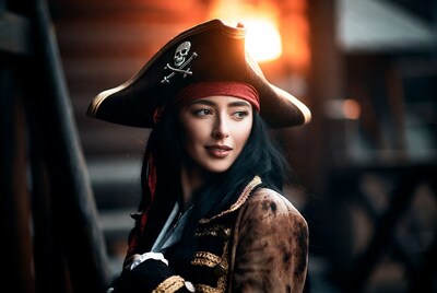 Woman in pirate costume
