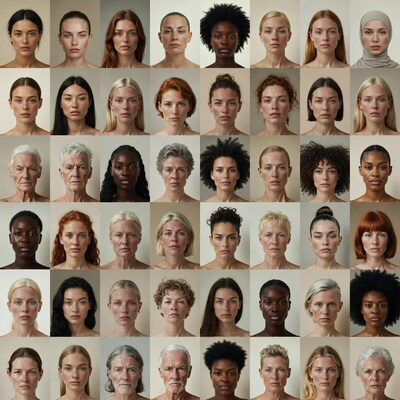 Diverse women portraits collage