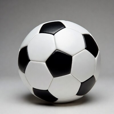 Soccer ball on gray background