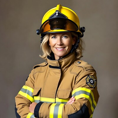 Woman firefighter in uniform