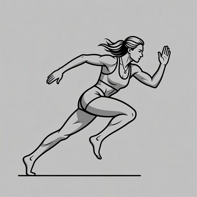 Woman running illustration