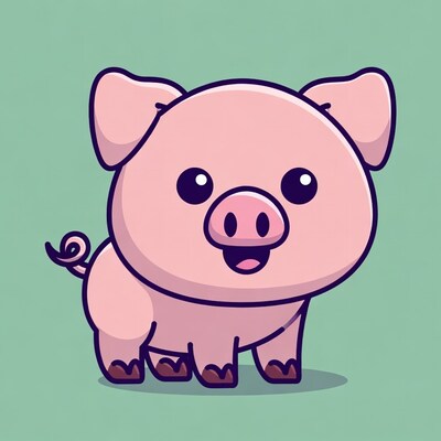 Cute cartoon pig illustration