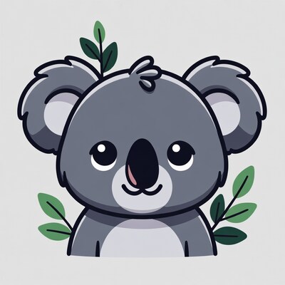 Cute cartoon koala face