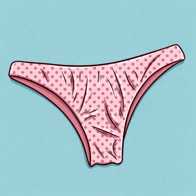 Pink polka dot underwear