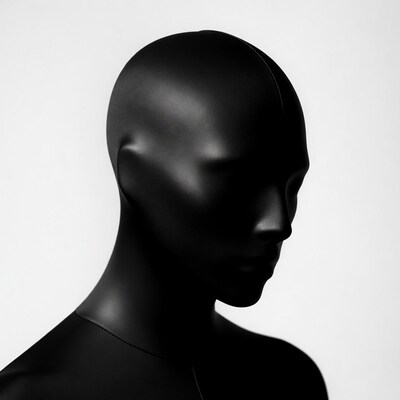 Black mannequin head profile