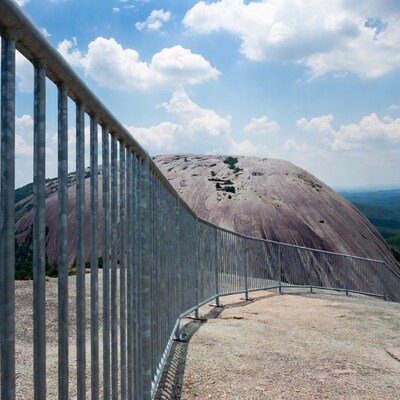 Metal railing at Stone Mountain