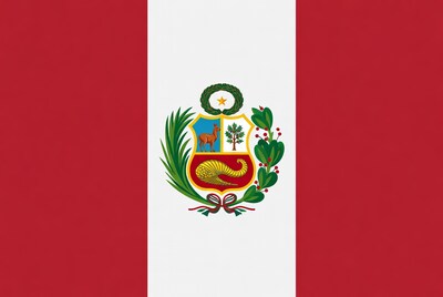 Flag of Peru with coat of arms