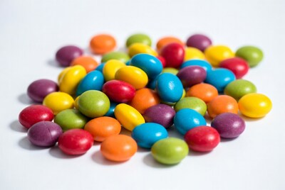 Colorful candy coated chocolates