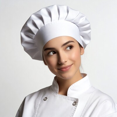 Woman in chef hat