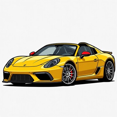 Yellow sports car illustration