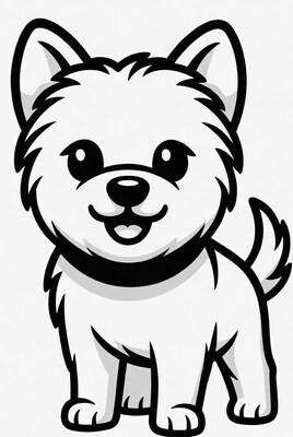 Cartoon dog with black collar