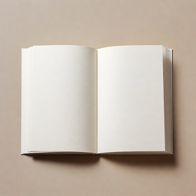 Open book with blank pages