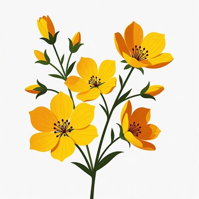 Yellow flowers illustration