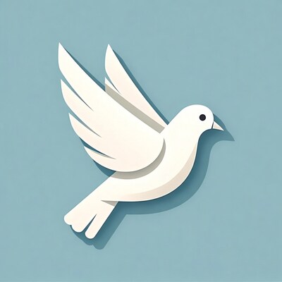 White dove flying illustration