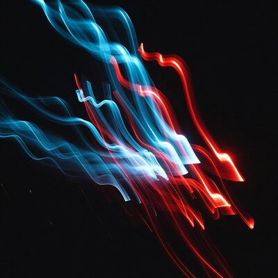 Blue and red light trails