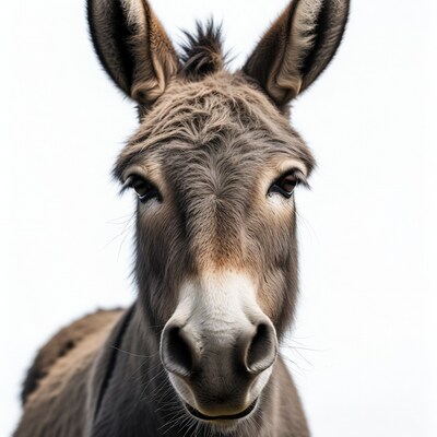 Close up of donkey face