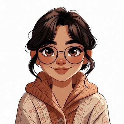 Young woman with glasses smiling