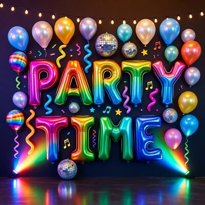 Party Time Balloon Letters