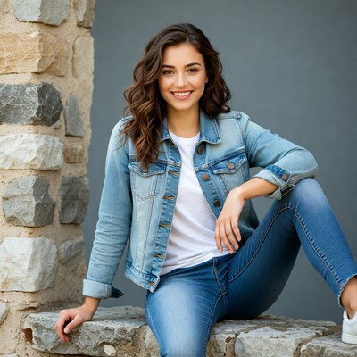 Young woman in denim jacket