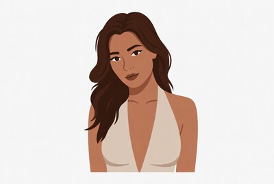 Woman with long brown hair