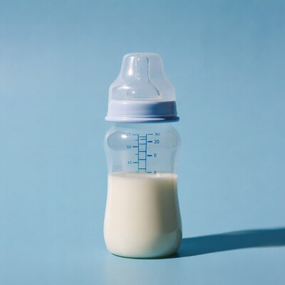 Baby bottle with milk