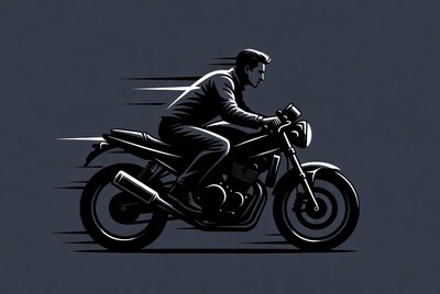 Man riding motorcycle