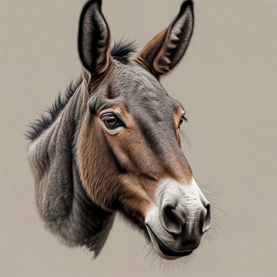 Donkey head close up