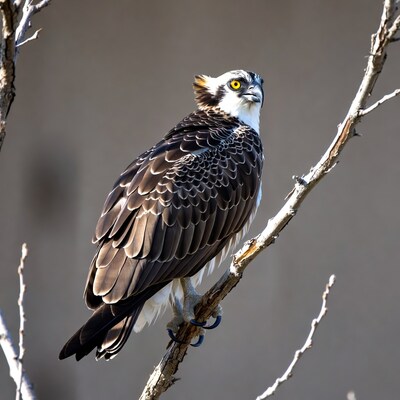 Osprey perched on tree branch