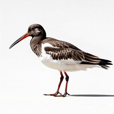 Oystercatcher bird on white background