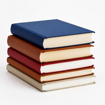 Stack of colorful hardcover books