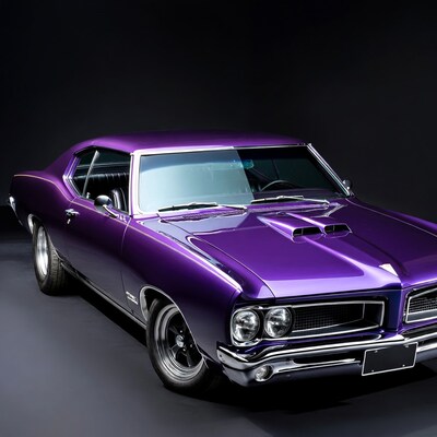 Purple classic muscle car