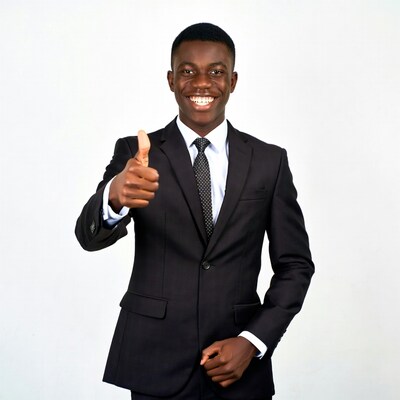 Young man giving thumbs up