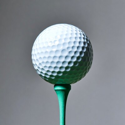 Golf ball on green tee