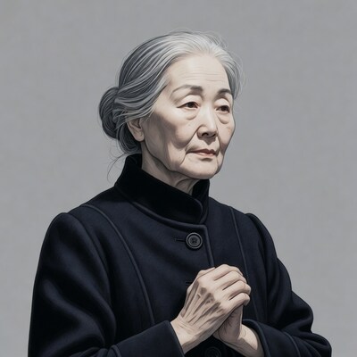 Elderly Asian woman portrait