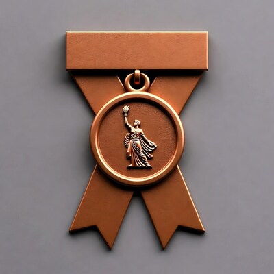 Bronze medal with ribbon