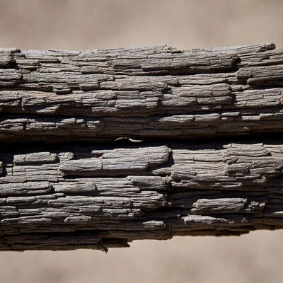 Weathered wooden logs close up