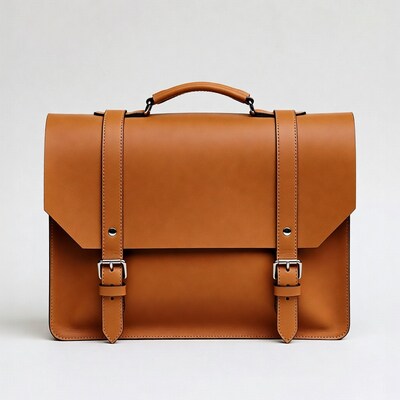 Brown leather briefcase