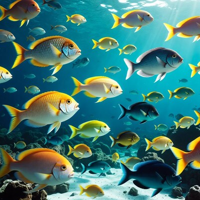 Colorful fish swimming underwater
