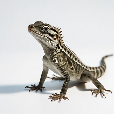 Lizard on white background