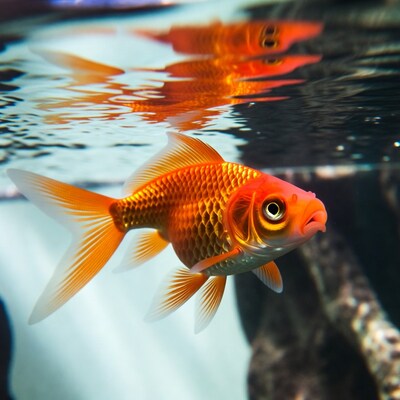Goldfish swimming in aquarium