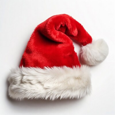 Red Santa hat with white trim